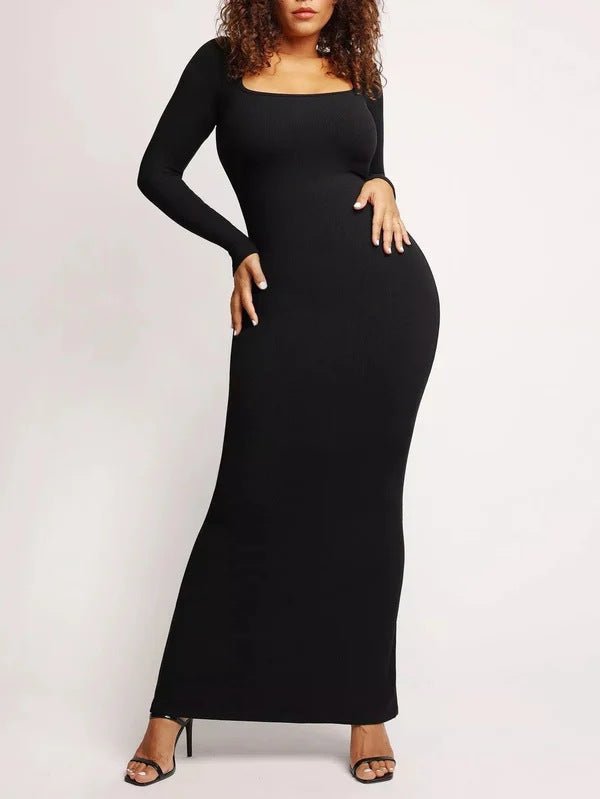 CASUAL SOFT LOUNGE LONG SLEEVE MAXI DRESS - LUNA